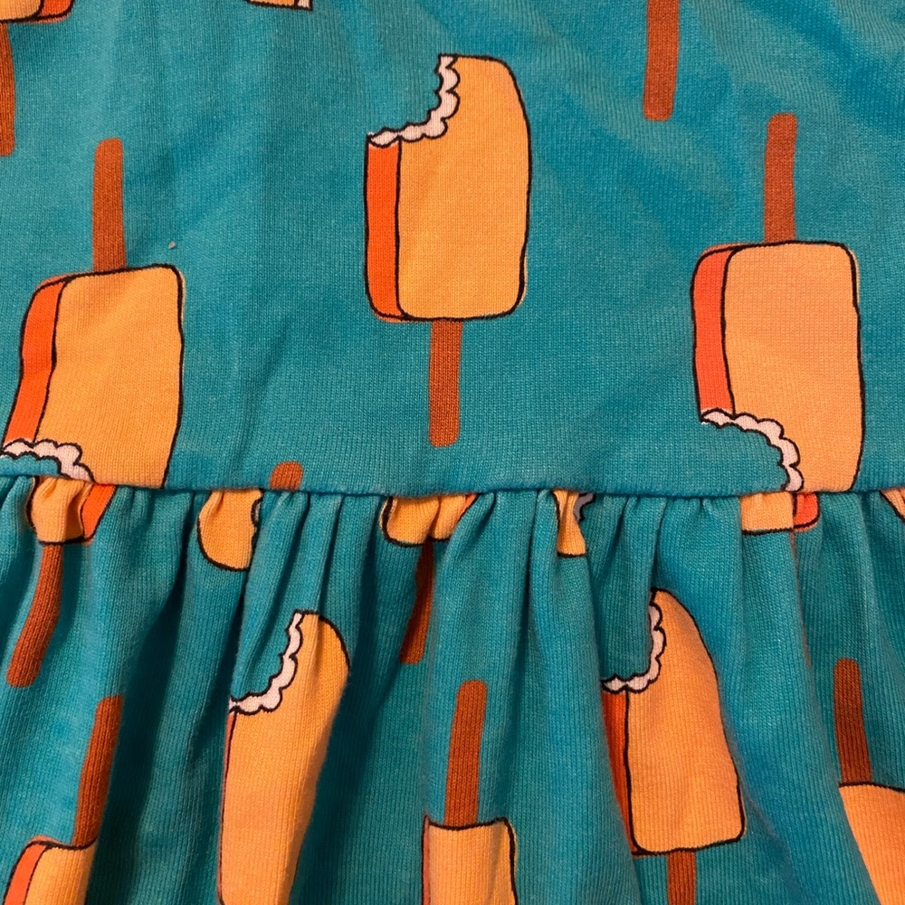Hanna Andersson size 4 Turquoise Dress with Popsicles Icecream - Picture 2 of 6